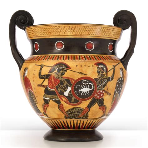 Black Figure Ancient Greek Ceramic Exekias Painter Achilleus Fighting
