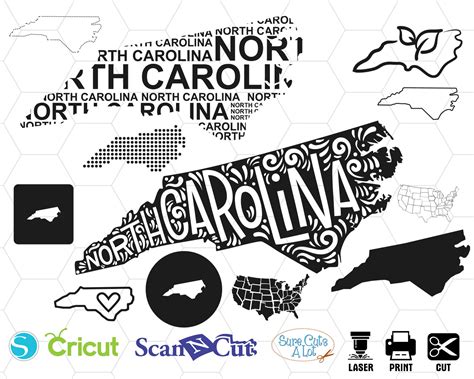 North Carolina Svg North Carolina State Svg Map Pride Native Cameo