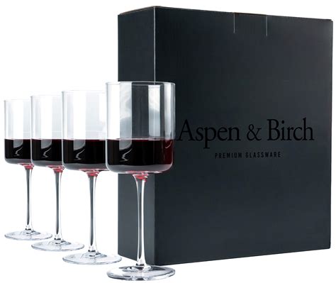 buy aspen and birch modern wine glasses set of 4 red wine glasses or white wine glasses
