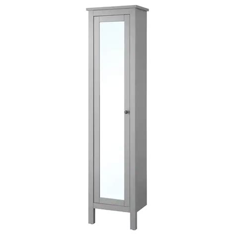 Hemnes High Cabinet With Mirror Door Gray Ikea Ikea Godmorgon Ikea