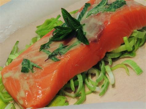 Papillotes de saumon au wasabi et à la menthe recette light et rapide