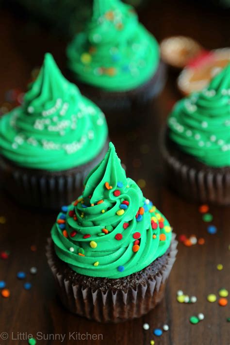 Christmas Tree Cupcakes Recipe Little Sunny Kitchen