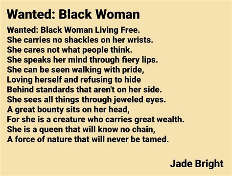 Wanted Black Woman Poems Love Her Black Women