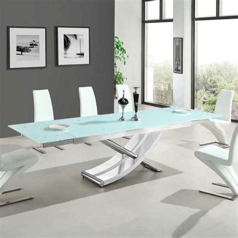 Wood designs look very charming and can complement any décor. Chanelle Glass Extendable Dining Table In White With Chrome