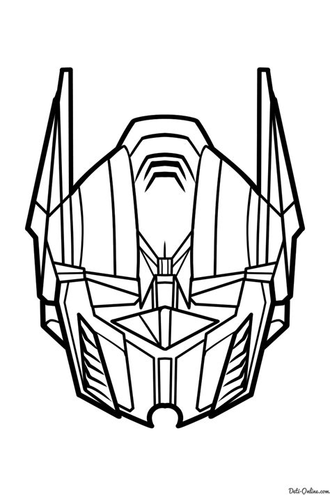 Coloring pages with huge transformers and robots that boys will like. Optimus Prime Face Coloring Pages