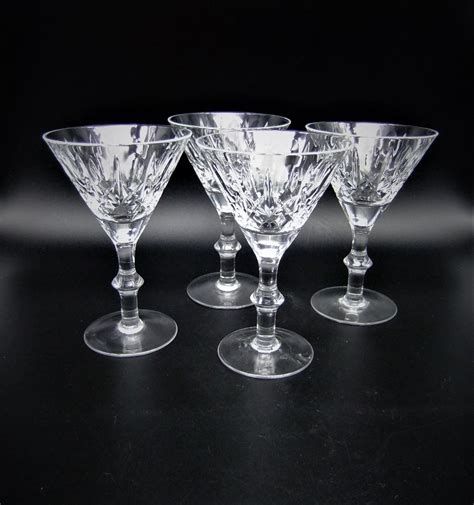 Vintage Crystal Martini Cocktail Glasses Cross And Olive Pattern Martini Martini Cocktail