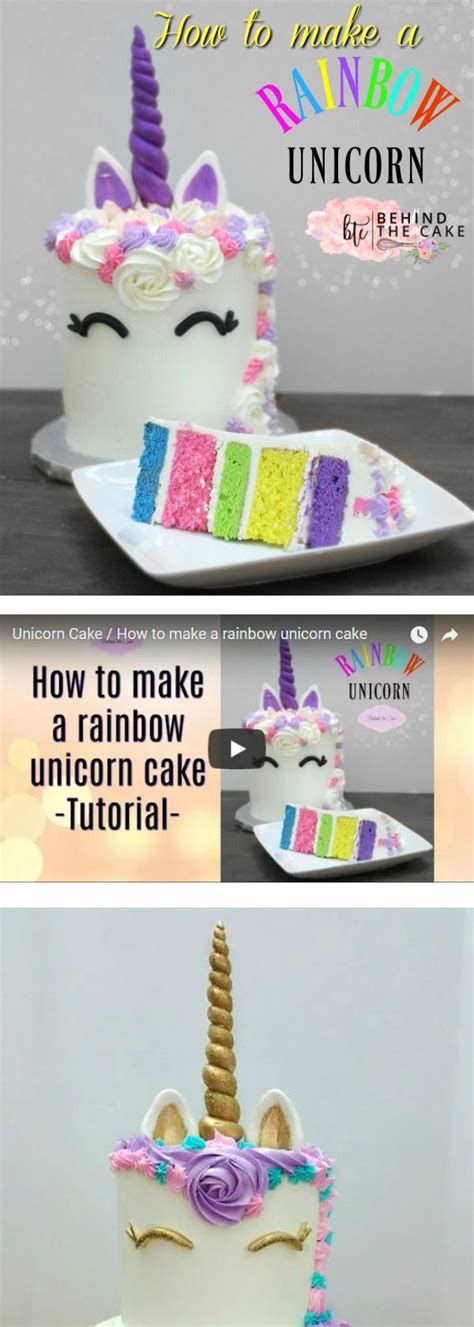 How To Make A Rainbow Unicorn Cake Diy Unicorn Cake Unicorn Birthday