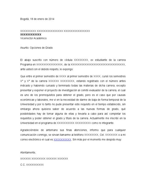 Modelo Carta De Solicitud De Reintegro