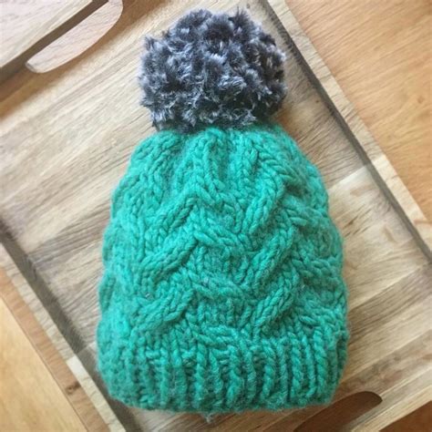 The Westover Beanie Chunky Cable Knit Bobble Hat Craft It Like