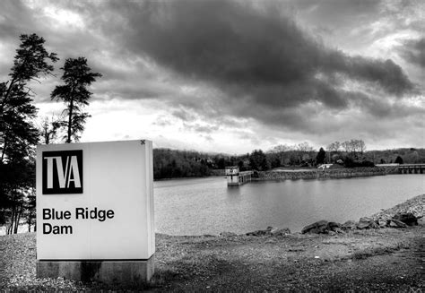 The Top Of Blue Ridge Dam In Black And White Photograph By Greg And