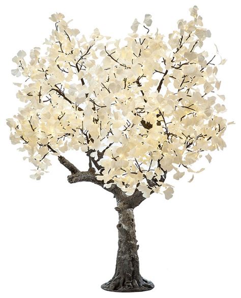 Led White Gingko Tree Contemporary Artificial Plants And Trees By