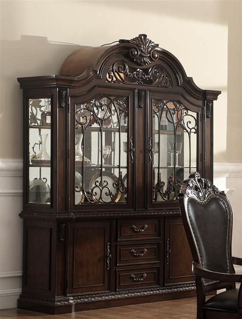 Our china cabinets and hutches provide just that. Traditional Dark Walnut Formal Dining Room Set 8 Pcs w ...