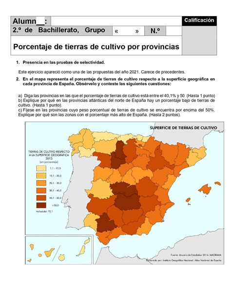 Lyceo Hispánico Ejercicio Práctico De Geografía De España Nº 100