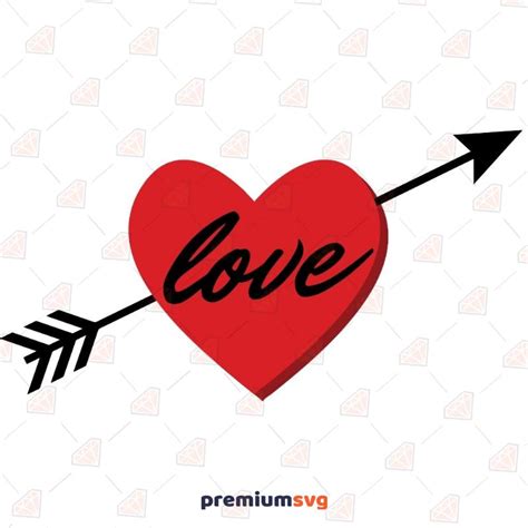 Love Heart Arrow SVG Design Cut File PremiumSVG
