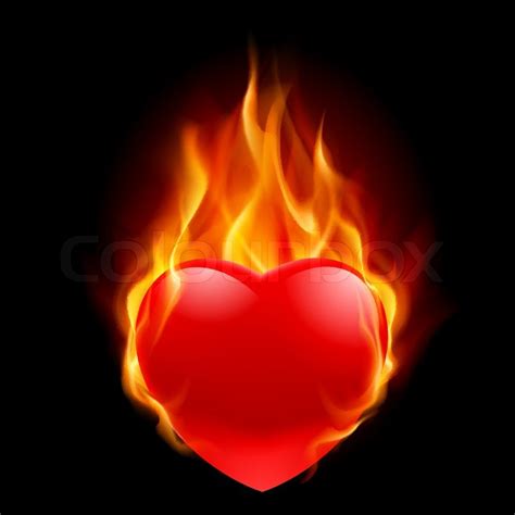 Burning Heart Stock Vector Colourbox