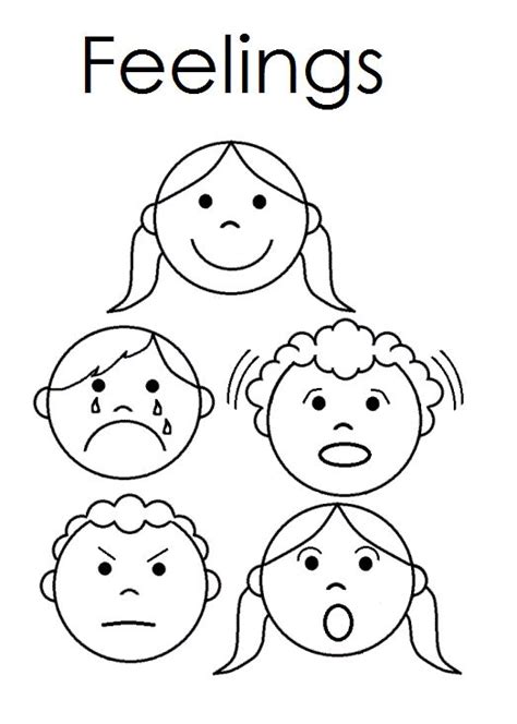 Coloring page emotion clock boys img. Feelings (With images) | Emotions preschool, Feelings ...