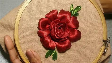 Ribbon Embroidery Ribbon Embroidery Flower For Beginners Youtube