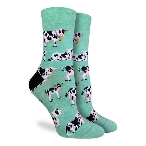 Good Luck Sock Cows Crew Socks Womens Knock Your Socks Off
