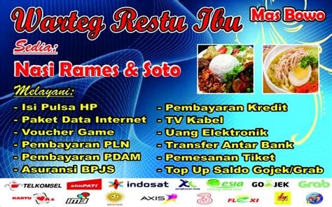 Jual spanduk banner warung sate gule 2x1 meter kota surabaya. Baliho Warung Nasi - Warung Nasi