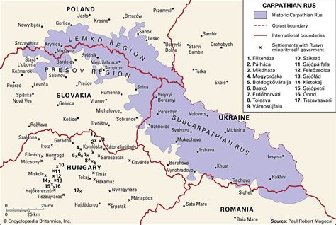 Map Of Carpathian Rus The Rusyn Homeland Europe