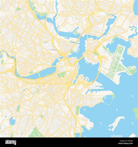 Il Vettore Vuoto Mappa Di Boston Massachusetts Usa Mappa Stradale