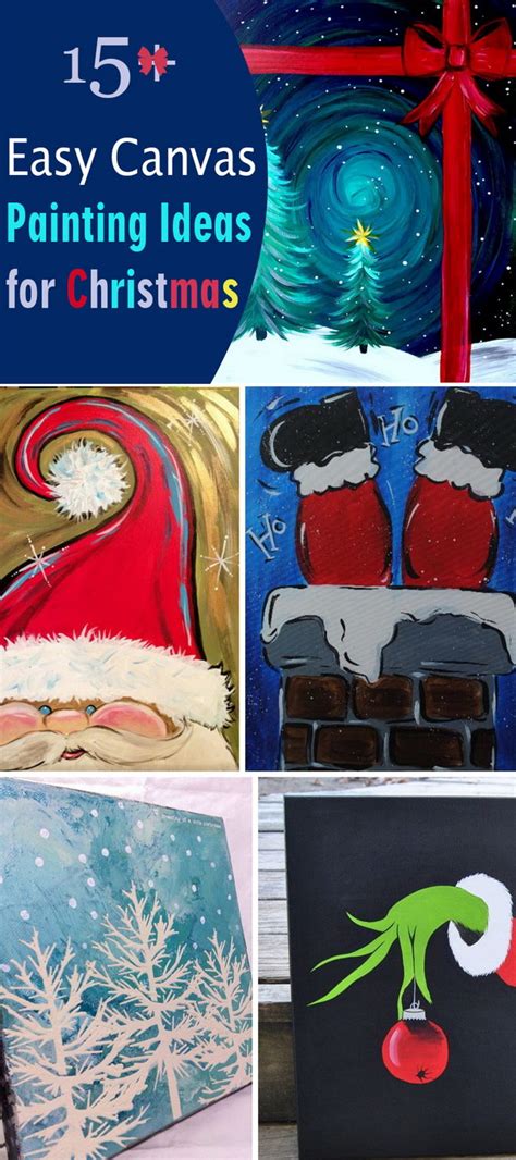 15 Easy Canvas Painting Ideas For Christmas Noted List