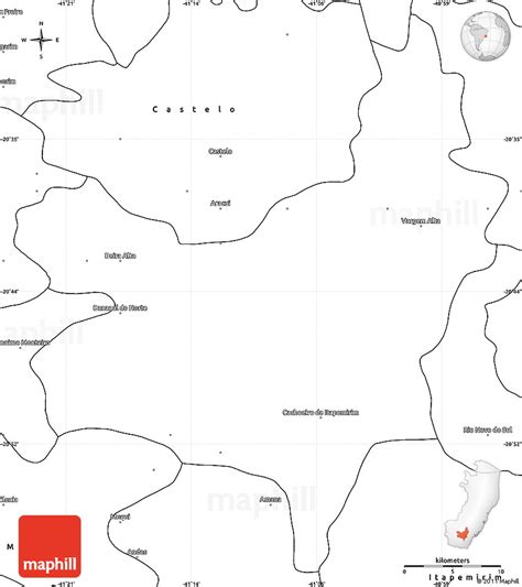 Blank Simple Map Of Cachoeiro De Ita