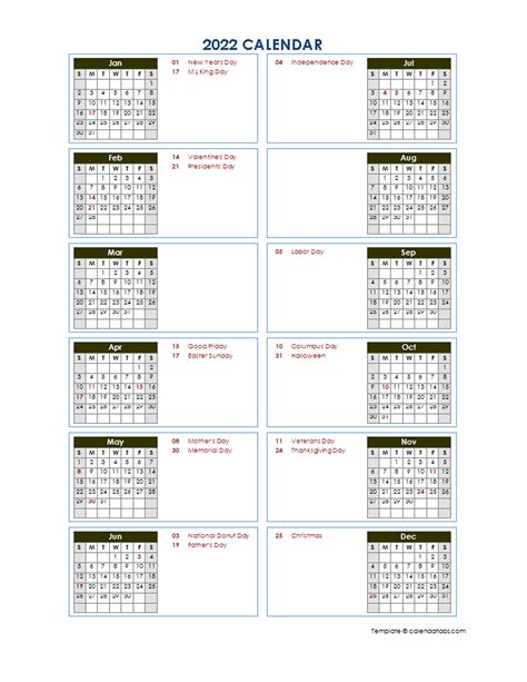 Free Calendar Template 2022 Word Customize And Print