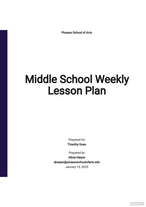 Middle School Lesson Plan Pdf Templates Free Download