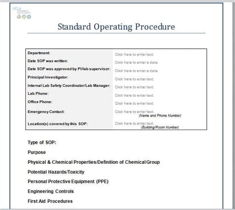 9 Standard Operating Procedure Sop Templates Word Excel Pdf Formats