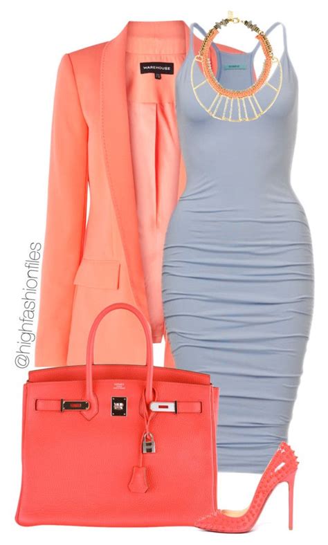 Coral X Powder Blue By Highfashionfiles Liked On Polyvore Classy