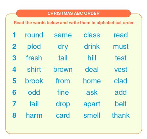Alphabetical Order Worksheets | Arrange The Words In Alphabetical Order ...