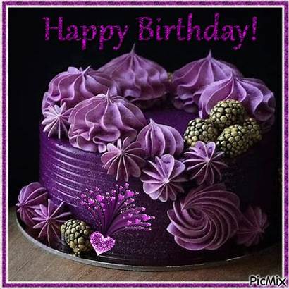 Birthday Cake Happy Violet Gifs Picmix Purple