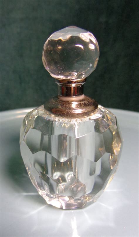 Vintage Faceted Crystal Glass Perfume Bottle Vintage Cut Etsy