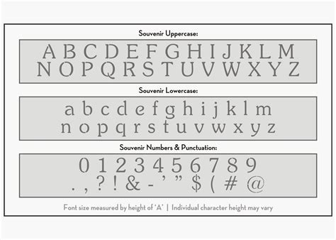 Our site features over 100 choices, with sizes from 1/2 to 6 letter height! Souvenir Font Alphabet Stencil | Letter Stencils ...