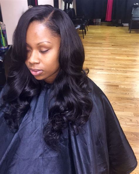 Sew In With Side Part And Our Indian Body Wave Collection Hair Pink