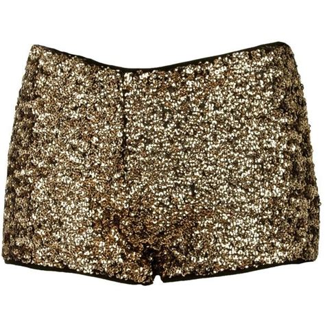 Gold Sequin Knicker Shorts 13 Liked On Polyvore Featuring Shorts Bottoms Pants Short Gold
