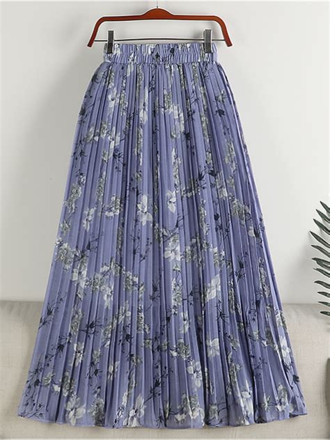 TIGENA Chiffon Pleated Skirt For Women 2023 Spring Summer Vintage