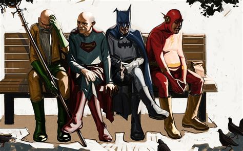 Hd Wallpaper Old Superheroes Old Justice League Illustration Funny