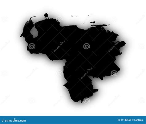 Map Of Venezuela With Shadow Stock Vector Illustration Of Shadow