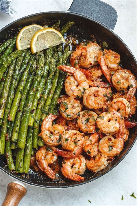 Add the shrimp, wine, and lemon juice. Garlic Butter Shrimp Recipe with Asparagus - Best Shrimp ...