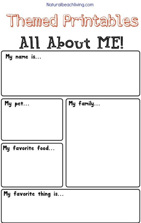 All About Me Activity Theme For Preschool And Kindergarten Free Free