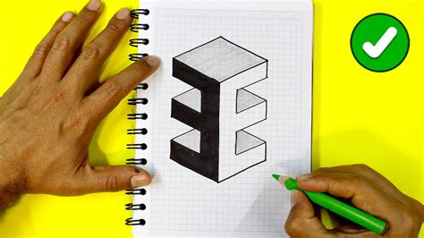 🔥 Dibujos 3d Faciles Como Dibujar Letras En 3d Letra E Easy Way To
