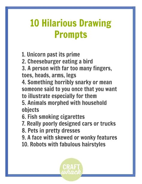 10 Hilarious Drawing Prompts That Will Inspire Your Own Ideas · Craftwhack