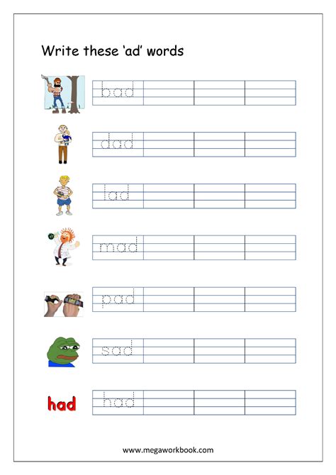 Free Printable Cvc Words Writing Worksheets For Kids Three Letter