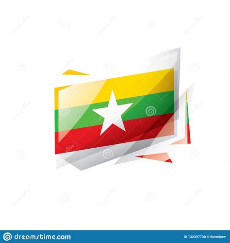 Myanmar Flag, Vector Illustration On A White Background Stock Vector ...