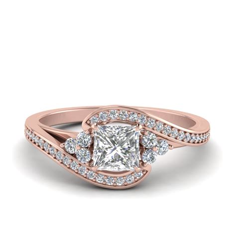 Looking for princess cut engagement rings? Princess Cut Bypass Diamond Engagement Ring In 14K Rose ...