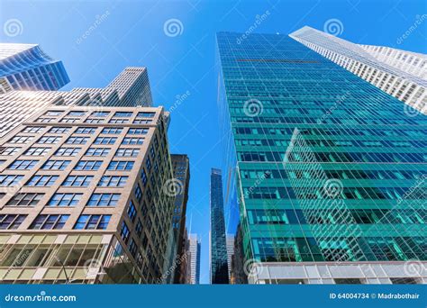 Street View With Skyscrapers In Manhattan Nyc Editorial Stock Image