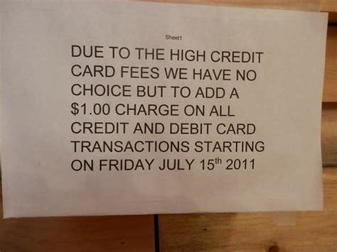 Credit card fees might be unpleasant, but they're still important to understand, especially if you're dealing with credit card debt. Credit Card Fee notice - Picture of Woodshed Cafe, Overgaard - Tripadvisor