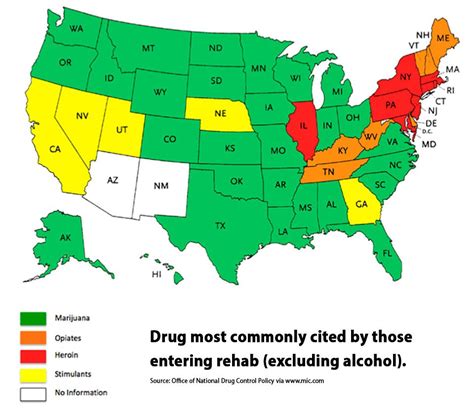 What Drug Is Sending The Most People To Rehab In Your State Check Out The Map Source